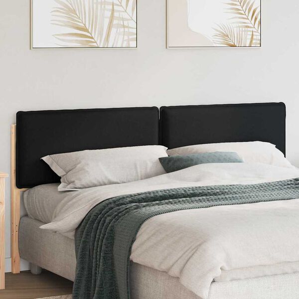 vidaXL T&ecirc;te de lit capitonn&eacute;e Naturel et Noir 180 cm Pin massif