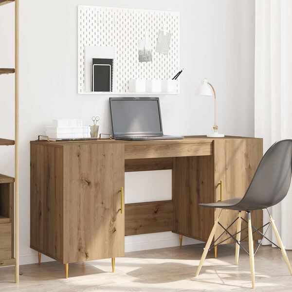 vidaXL Bureau ch&ecirc;ne artisanal 140 x 50 x 75 cm Bois d'ing&eacute;nierie