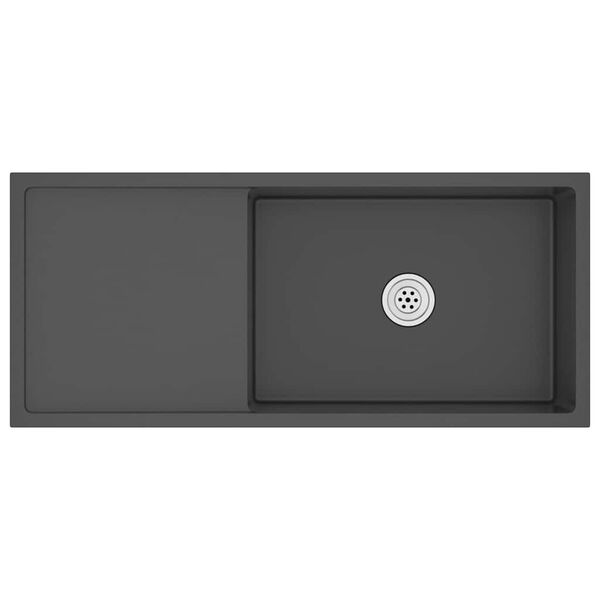 vidaXL Évier de cuisine fait main Noir Acier inoxydable