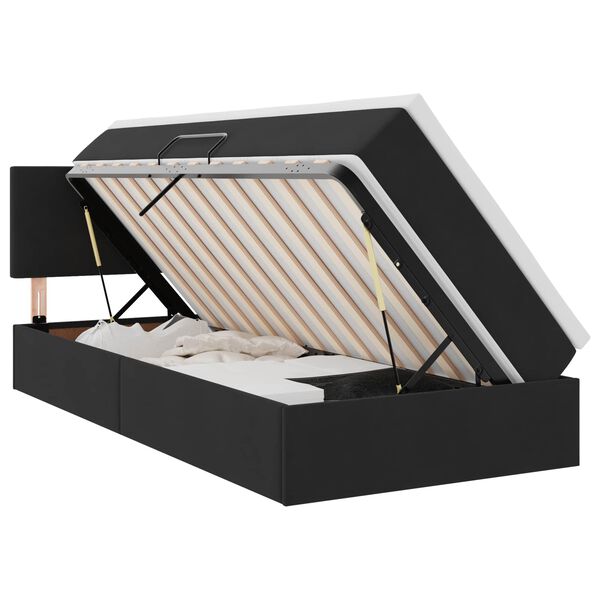 vidaXL Lit de Rangement avec matelas Noir 90 x 200 cm Velours