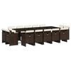 vidaXL Ensemble &agrave; manger de jardin avec coussins 15 pcs marron rotin