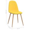 vidaXL Chaises &agrave; manger lot de 4 jaune moutarde tissu