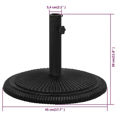vidaXL Socle de parasol Noir 45x45x30 cm Fonte