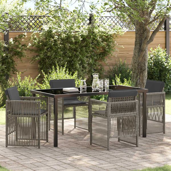 vidaXL Ensemble de salle &agrave; manger pour jardin 5 pcs Gris