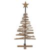 vidaXL Sapin de Noël avec support Marron 120 cm Bois de teck solide