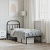 vidaXL Cadre de lit métal sans matelas avec tête de lit noir 75x190 cm