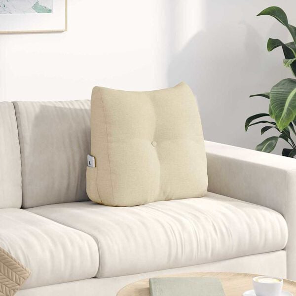 vidaXL Coussin de Dos Crème 45 x 24 x 50 cm tissu