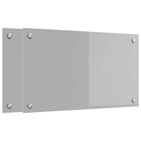 vidaXL Protection de cuisine 2 pcs Gris clair 70 x 40 cm verre tremp&eacute;