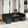 vidaXL Ensemble de canap&eacute; de jardin 10 pcs Noir Poly rotin