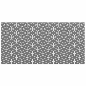 vidaXL Tapis d'ext&eacute;rieur G&eacute;om&eacute;trique ARAKIL Gris et blanc 500 x 250 cm