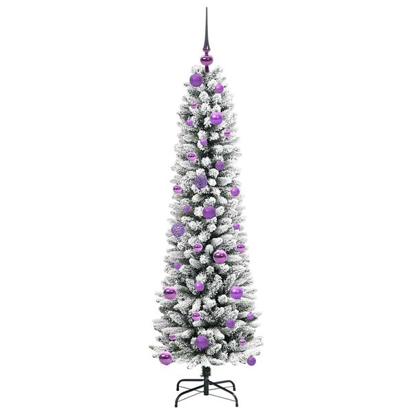 vidaXL Sapin de No&euml;l artificiel avec 150 LED Vert et blanc 150 cm