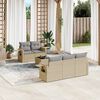 vidaXL Salon de jardin avec coussins 6 pcs beige r&eacute;sine tress&eacute;e