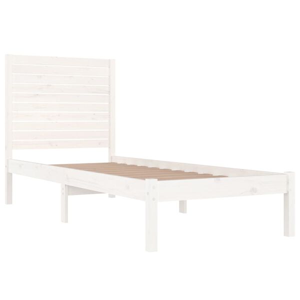 vidaXL Cadre de lit sans matelas blanc 90x190 cm bois massif