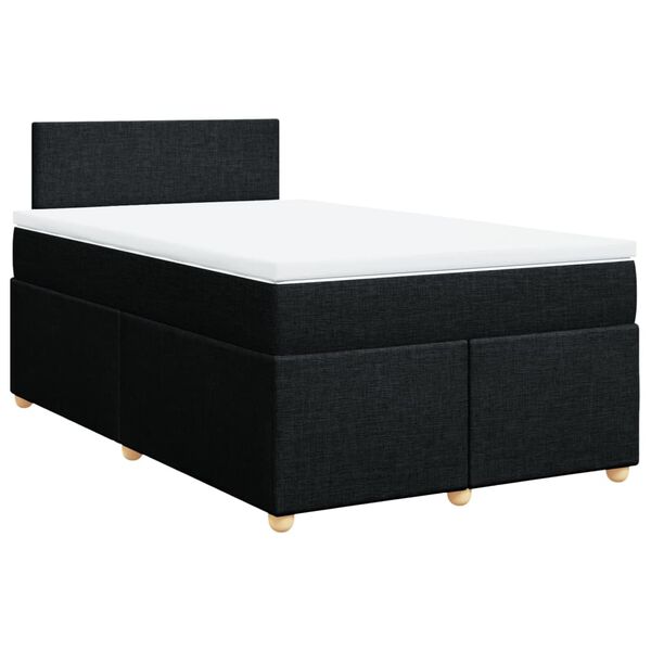 vidaXL Sommier &agrave; lattes de lit avec matelas noir 120x190 cm tissu