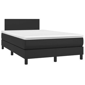 vidaXL Sommier &agrave; lattes de lit avec matelas noir 120x190 cm similicuir
