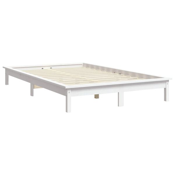 vidaXL Cadre de lit sans matelas blanc 160x200 cm bois massif