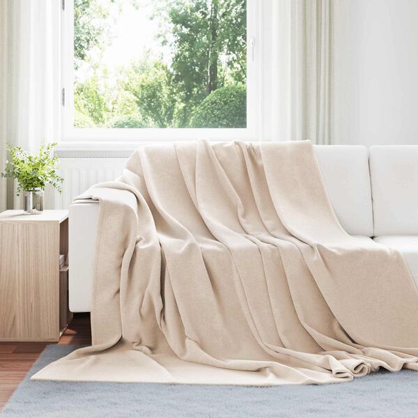 vidaXL Jet&eacute; Beige 240 x 270 cm Toison