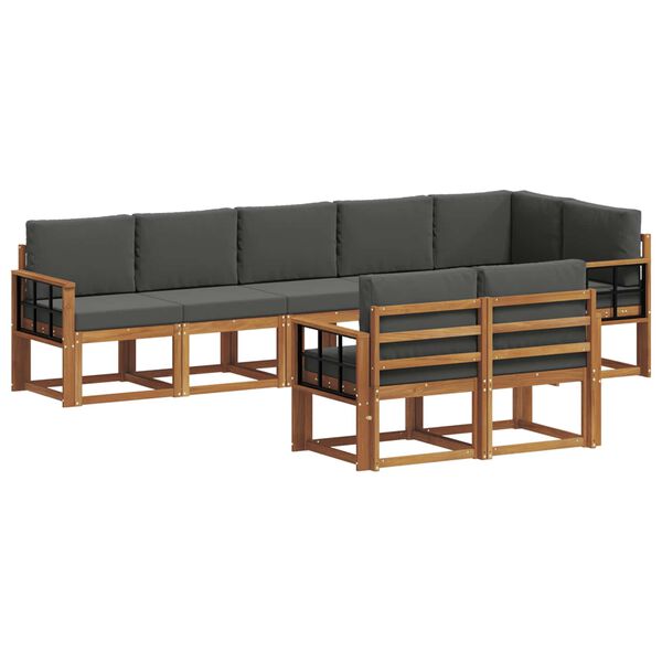 vidaXL Ensemble de canap&eacute;s d'ext&eacute;rieur 8 pcs Naturel et Anthracite