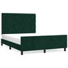 vidaXL Cadre de lit sans matelas vert fonc&eacute; 140x190 cm velours
