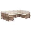 vidaXL Ensemble de canap&eacute; de jardin 9 pcs Beige et blanc cr&egrave;me