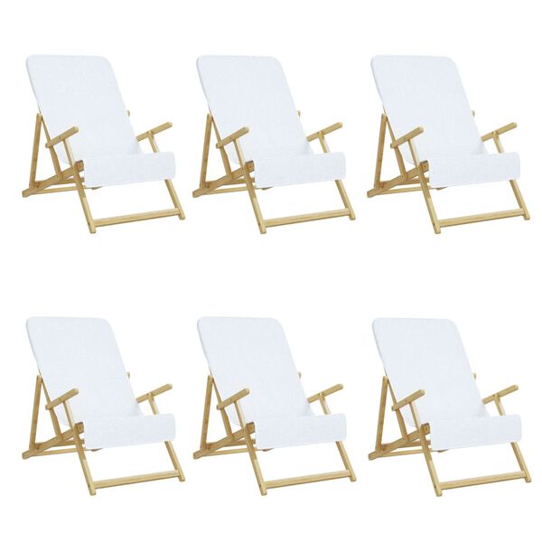 vidaXL Serviettes de plage 6 pcs blanc 60x135 cm tissu 400 GSM