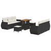 vidaXL Ensemble de canap&eacute; de jardin avec coussin 9 pcs Noir polyrotin