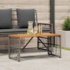 vidaXL Table de jardin Gris 80 x 40 x 40 cm Acier et Rattan Poly