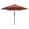 vidaXL Parasol de jardin avec lumi&egrave;res LED et m&acirc;t en acier terre cuite
