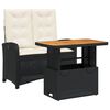 vidaXL Ensemble &agrave; manger de jardin coussins 2pcs noir r&eacute;sine tress&eacute;e