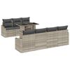 vidaXL Ensemble de canap&eacute; de jardin 8 pc Gris clair polyrotin