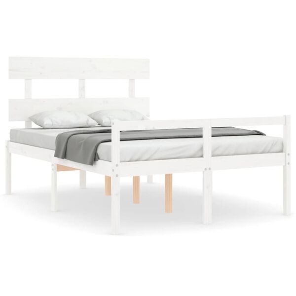 vidaXL Lit pour personne &acirc;g&eacute;e sans matelas blanc 120x200cm bois massif