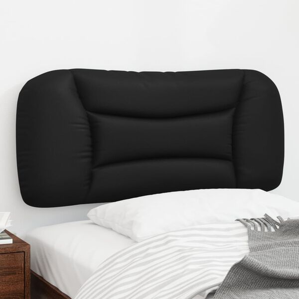 vidaXL Coussin de t&ecirc;te de lit Hvar noir 90 cm similicuir