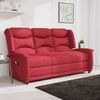 vidaXL Fauteuil de massage inclinable à 3 places rouge bordeaux tissu