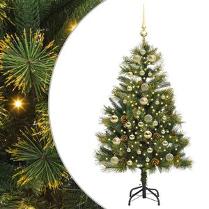 vidaXL Sapin de No&euml;l artificiel avec branches pliables et c&ocirc;nes 150 cm
