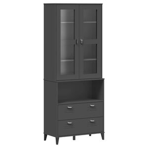 vidaXL Buffet VIKEN gris anthracite 80x40x200 cm bois massif de pin