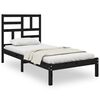 vidaXL Cadre de lit sans matelas noir bois massif 90x200 cm