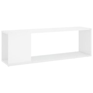 vidaXL Meuble TV Blanc brillant 100x24x32 cm Bois d'ing&eacute;nierie
