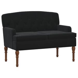 vidaXL Canap&eacute; love seat avec capitonnage en boutons Noir