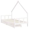 vidaXL Cadre de lit d'enfants tiroirs blanc 90x190 cm bois pin massif