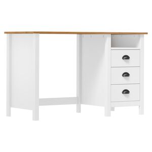 vidaXL Bureau Hill avec 3 tiroirs 120x50x74 cm Pin solide