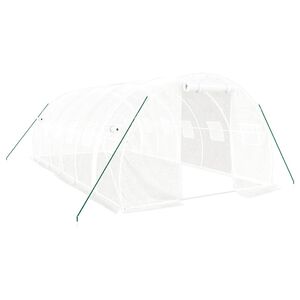 vidaXL Serre avec cadre en acier blanc 18 m&sup2; 6x3x2 m