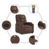 vidaXL Fauteuil de massage inclinable Marron Similicuir