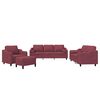 vidaXL Ensemble de canap&eacute;s 4 pcs avec coussins rouge bordeaux tissu