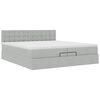 VidaXL Cadre de lit ottoman avec matelas gris clair 200x200 cm velours