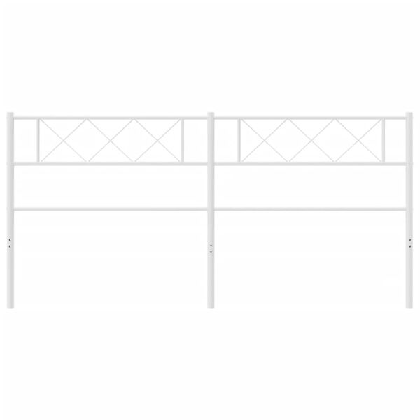 vidaXL Tête de lit métal blanc 200 cm