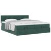 VidaXL Cadre de lit ottoman avec matelas vert fonc&eacute; 180x200cm velours