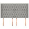 vidaXL T&ecirc;te de lit avec oreilles Gris clair 147x16x118/128 cm Tissu