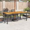 vidaXL Table de jardin noir 180x90x75 cm r&eacute;sine tress&eacute;e et bois acacia