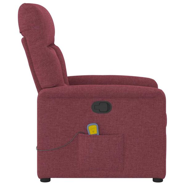 vidaXL Fauteuil de massage inclinable Rouge bordeaux Tissu