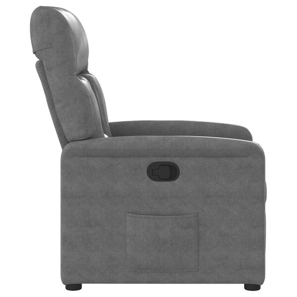 vidaXL Fauteuil inclinable gris fonc&eacute; tissu microfibre